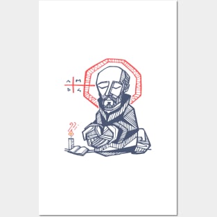 Saint Ignatius of Loyola hand drawn illustration Posters and Art